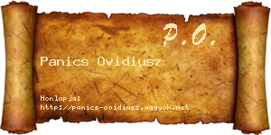 Panics Ovidiusz névjegykártya